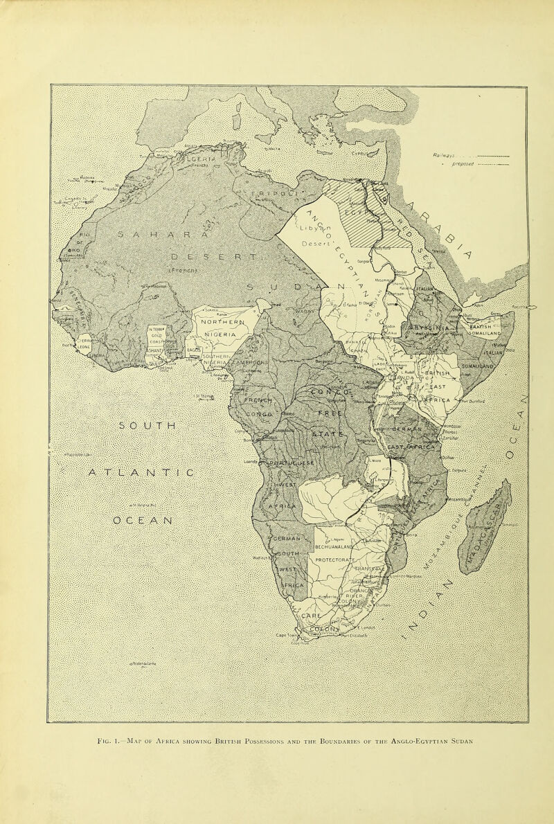 Fig. 1.—Mai' of Africa showing British Possessions and the Boundaries of the Anglo-Egyptian Sudan