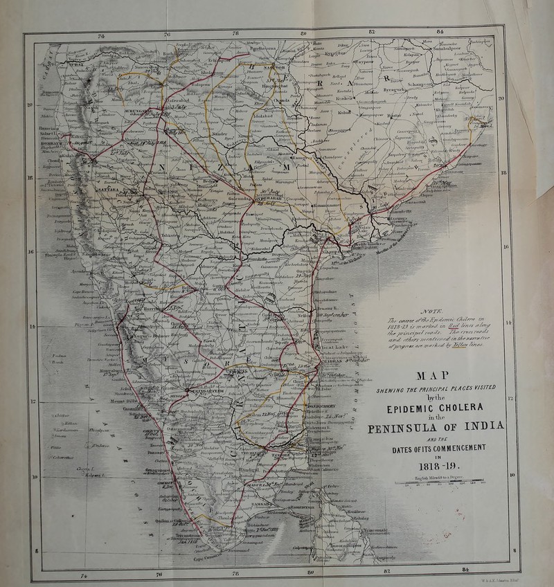 1« 14 •1 .^v,,,.....'',,. 82 ,.i - ■■i„i,..„.,i'„.i ..i.v-ii'Xp? yWi'Ji't'l'/'-r SllllilniJpO!' Ihn.lnuhnlhr^, ] . ' 10 JTalmiil'-c \ JWTK. /li7!S-iy z's /Trrr/Cfiy c/t /jeg^ &'n/:r tr/my M k P /'.^M^^- SHEWING THE FHINCIPAL PLACES YISIT^U EPlDtMlC CHOLERA PEl^IT^STILA or INDIA] DATES OFITS COMMENCEMENT IN 1818-L9. ^ ^-^■Tjiy'i4Y'||;],-^'''''l!iSm i''>'' -L-aJflt:!!^!