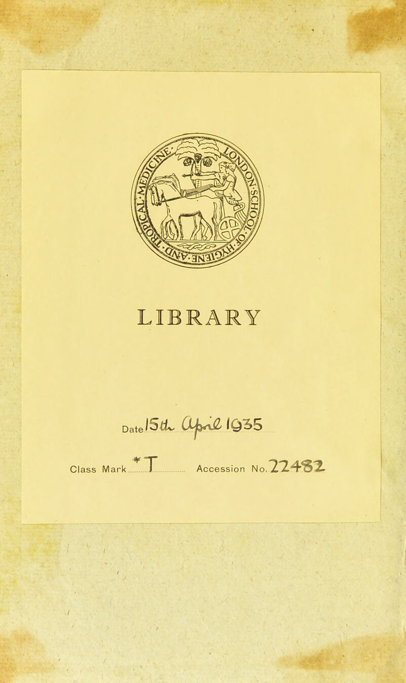LIBRARY ..T Accession Class Mark J Accession No.