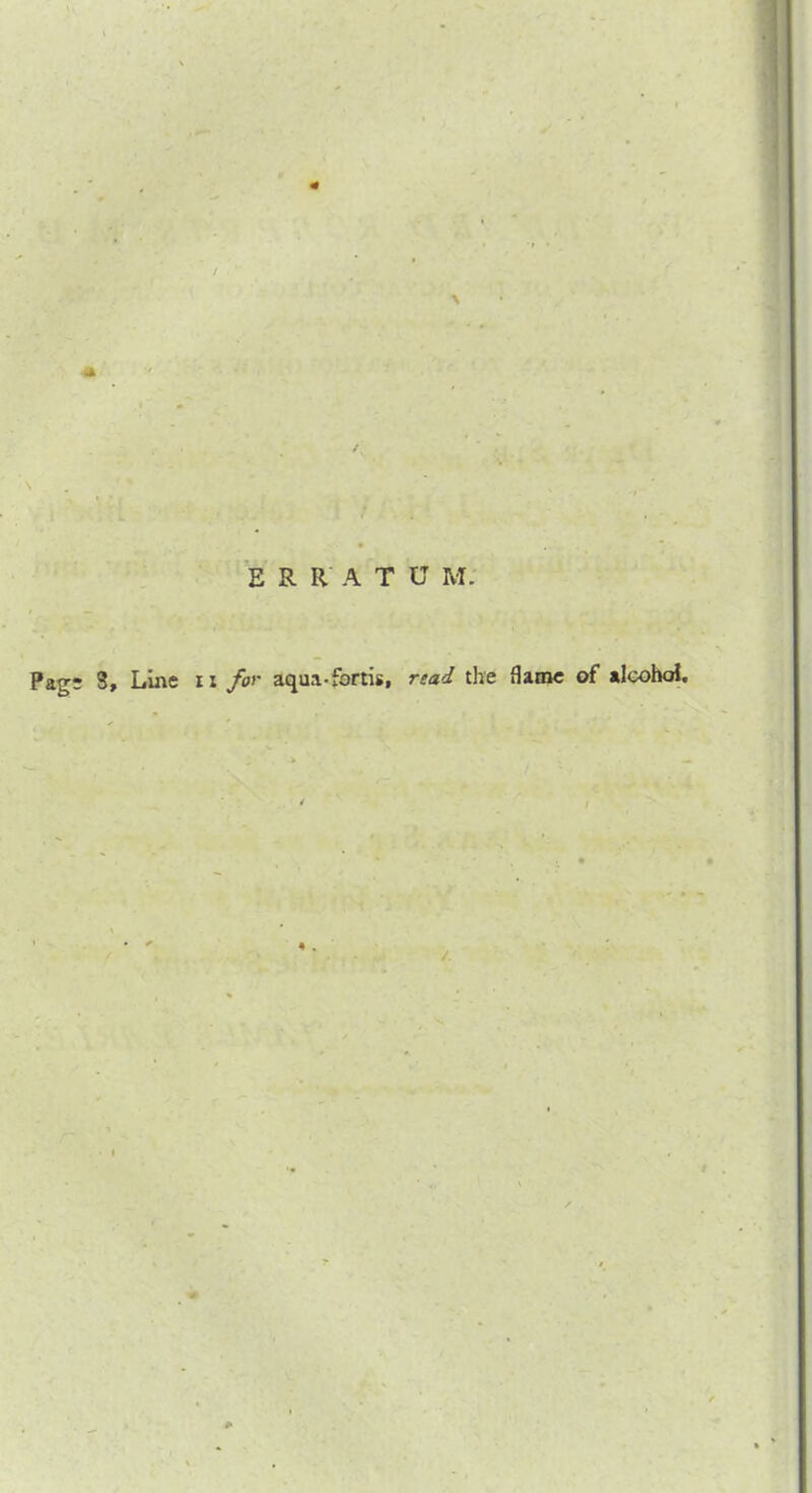 ERR ATU M. Pag: 3, Line n for aqua-fartis, read the flame of alcohol.