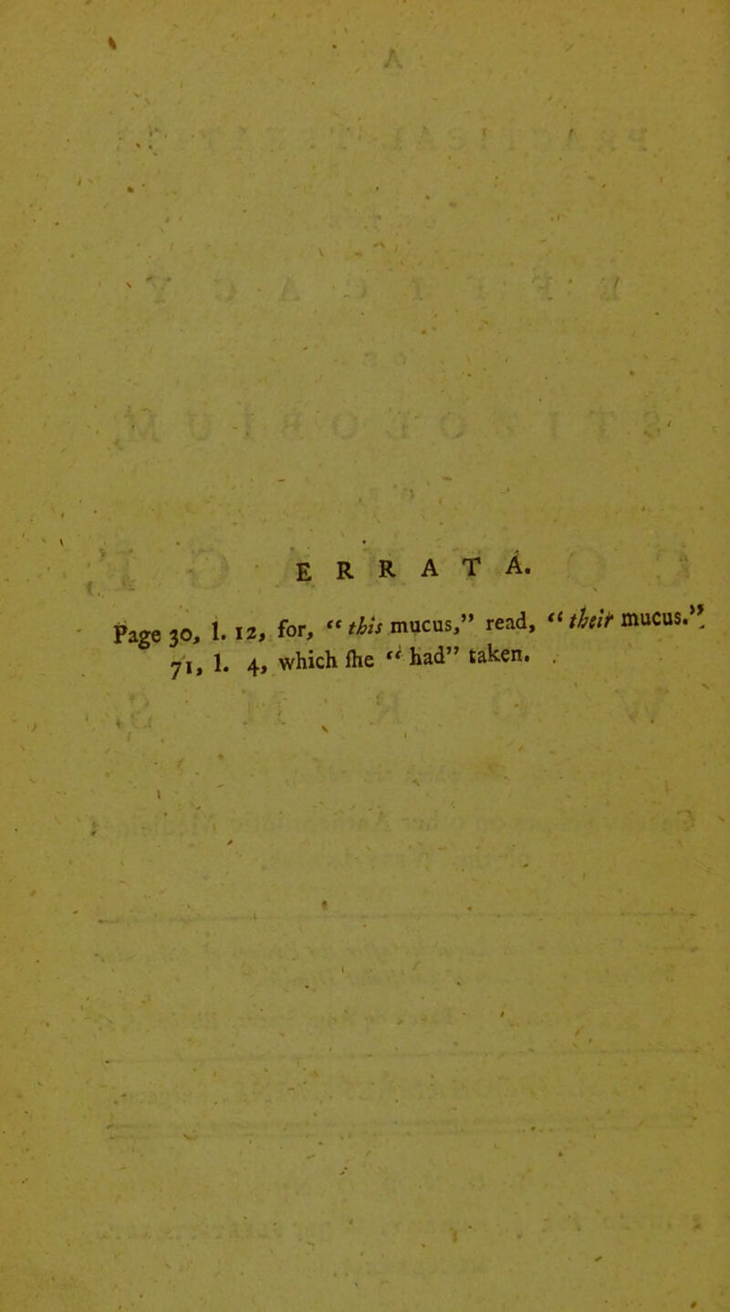 ERRATA. fagejo, 1.12, for, «^>&.V mucus, read, /^«> mucus.