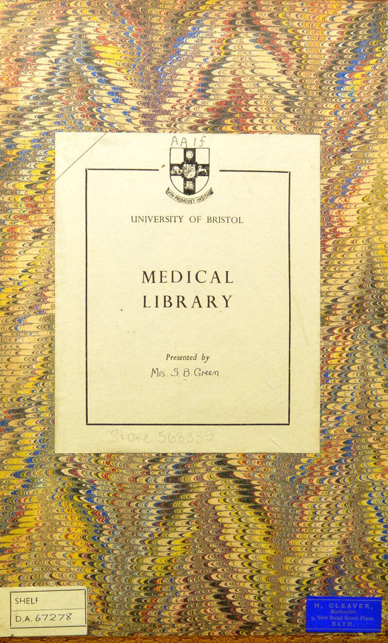 MEDICAL LIBRARY Presented by Mft . J3. 8. Grown