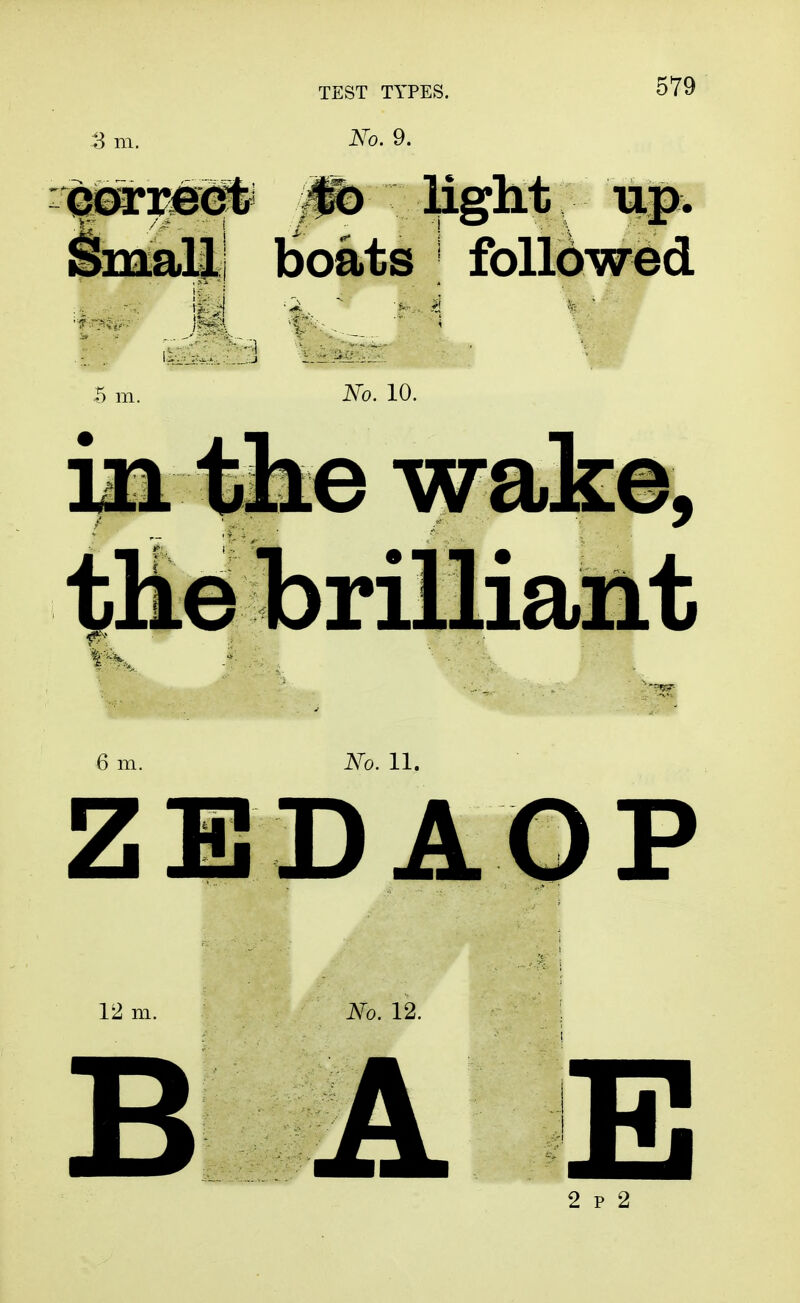 3 m. JVo. 9. ^yeep light up. SmaU; boats \ foUbwed 5 m. No. 10. in the wake, the brilliant 6 m. i\^o. 11. ZEDAOP JVo. 12. j^^H B*^ A E 2 p 2