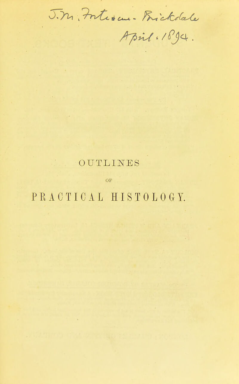 OUTLll^ES OF PRACTICAL HISTOLOGY.