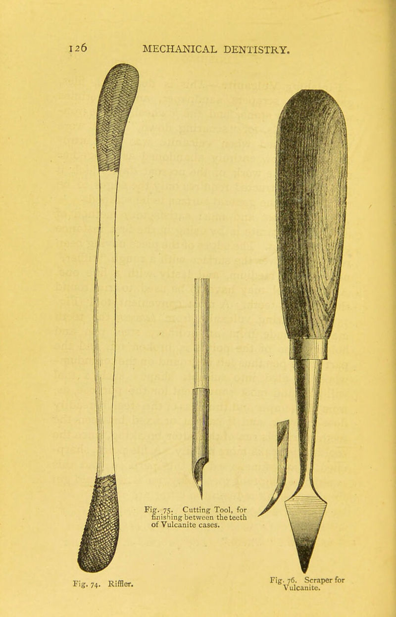 74. Riffler. Fig. 76. Scraper for Vulcanite.