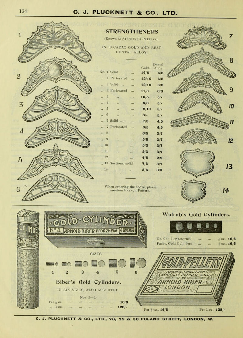 Per 1 oz., 16/6 Per 1 oz., 128/-
