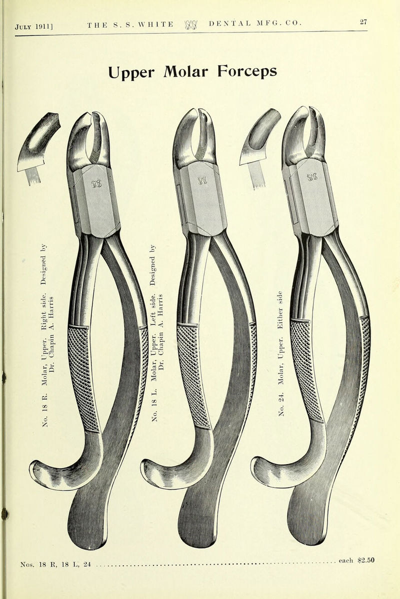 Upper Molar Forceps Nos. 18 R, 18 L, 24