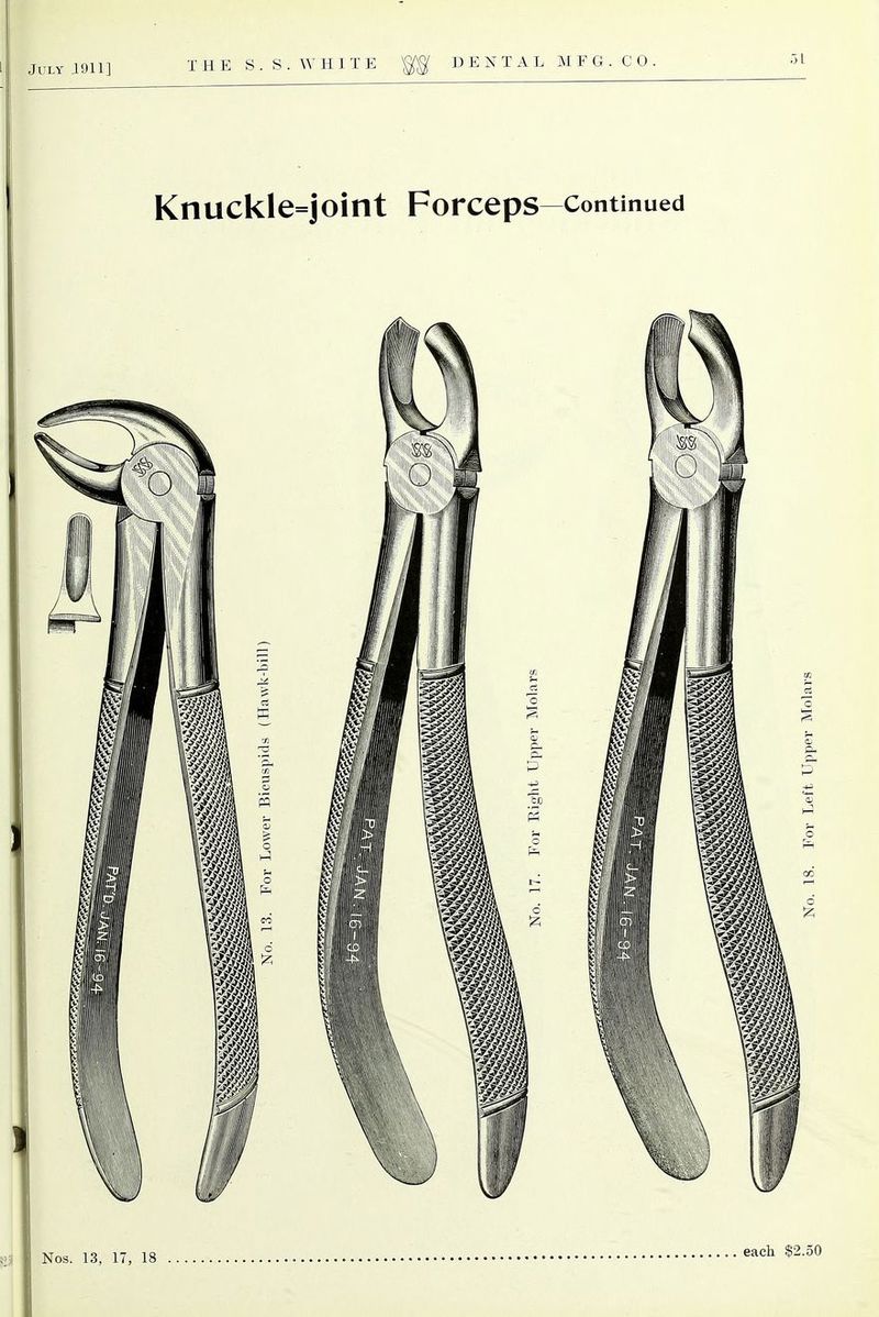 Knuckle=joint Forceps—continued Nos. 13, 17, 18