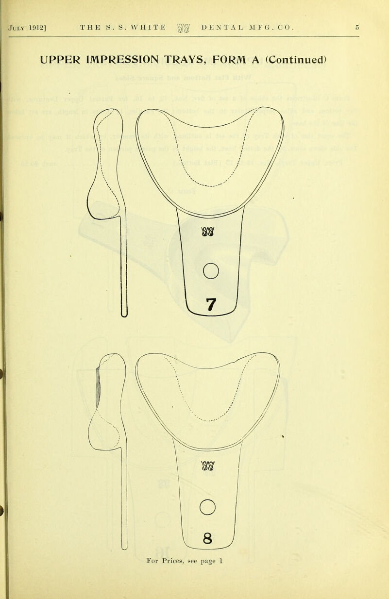 UPPER IMPRESSION TRAYS, FORM A (Continued)