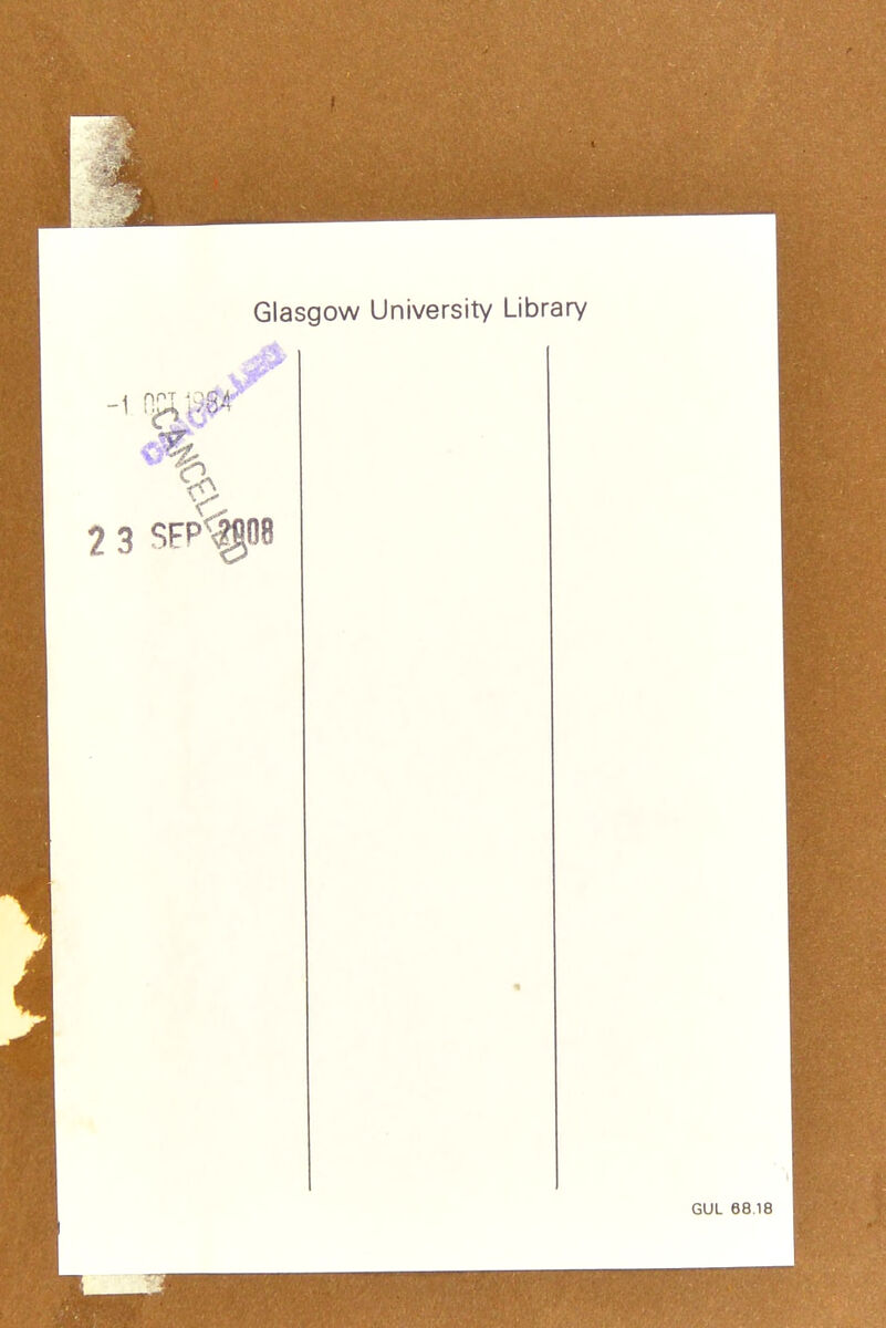 Glasgow University Library -1 OOJF 2 3 SFP^I GUL 8818