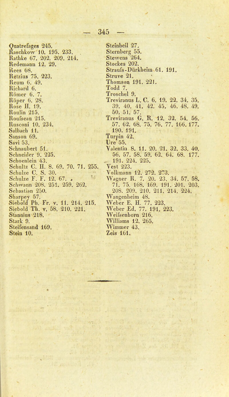 Qnalrefages 245. Raschkow 10. 195. 233. . Rathke 67. 202. 209. 214. Redeiuanu 12. 29. Rees 68. Retzias 75. 223. Reum 6. 49. Richard 6. Römer 6. 7. Röper 6. 28. Rose H. 19. Ronlin 215. Roufseaa 215. Rusconi 10. 234, Salbach 11. Sanson 69. Savi 53. Sehnaubert 51. Schneider 9. 225. Schoenlein 43. Schultz C. n. 8. 69. 70. 71. 255. Schulze C. S. 30. Schulze F. F. 12. 67. , ' ' Schwann 208. 251. 259. 262. Sebastian 250, Sharpey 57. Siebold Ph. Fr. v. 11. 214. 215. Siebold Th. V. 58. 310. 221. Stannius 218. Stark 9. Steifensand 169. Stein 10. Steinbeil 27^ Sternberg 55. Stewens 264. Stockes 202. Straufs-Dürkheim 61. 191. Struve 21. • Thomson 191. 221. Todd 7. Troschcl 9 ^ Treviranus L. C. 6. 19. 22. 34. 35. 39. 40. 41. 42. 45. 46. 48. 49. 50 51 57 Treviranus G. R. 12. 32. 54. 56. 57. 62. 68. 75. 76. 77. 166. 177. 190. 191. Turpin 42. Ure 55. Valentin 8. 11. 20. 21. 32. 33. 40. 56. 57. 58. 59. 62. 64. 68. 177. 191, 224. 225. Vest 223 Volkmann 12, 272. 273. Wagner R. 7. 20. 23. 34. 57. 58. 71. 75. 168. 169. 191. 201. 203. 208. 209. 210. 211. 214. 224. Wangenheim 48. Weber E. H. 77. 223. Weber Ed. 77. 191. 223. Weifsenbcrn 216. Williams 12. 265. Wimmer 43. Zeis 161.