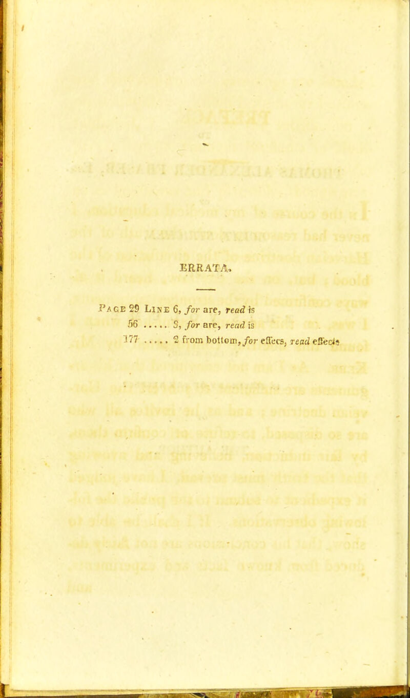 ERRATA-. Page 29 Line 6, for are, read is •r>6 S, for are, read is 177 2 from bottom, for effecs, resdefl'ecis