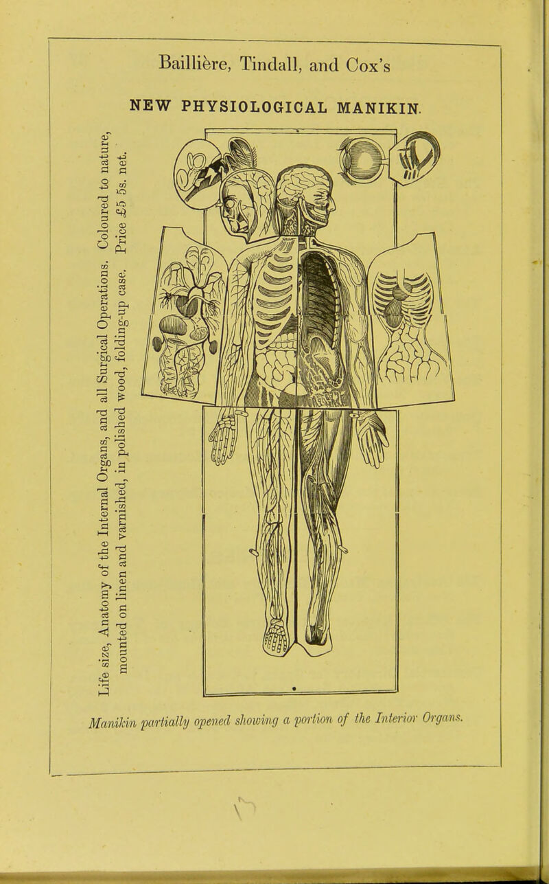 NEW PHYSIOLOGICAL MANIKIN. (-1 ■ a . 03 CD o cd ° ■§ CO o Oh E3 cS Ph CD &. - O bJ3 .S O r-H ■ r\ bD eg C/2 o S3 cd O —. ^ ^ s S3 tH 03 O 13 >> g s a -w S3 e3 O C H3 <C CD ® g a .CD Manikin partially opened showing a portion of the Interior Organs. \