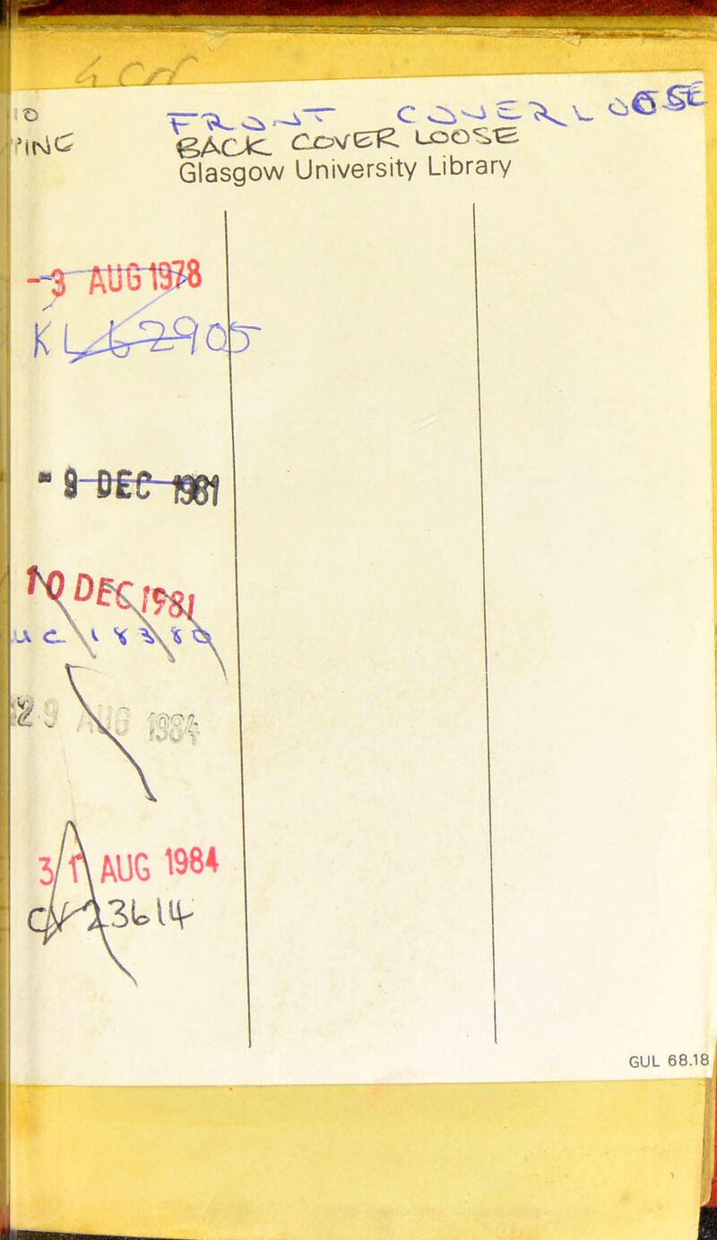 BACtc ^veR u^os-e Glasgow University Library dec m GUL 68.18