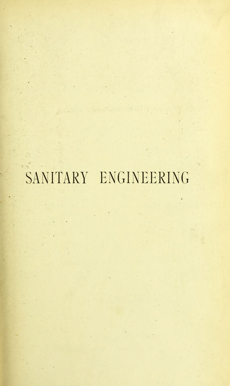 SANITARY ENGINEERING