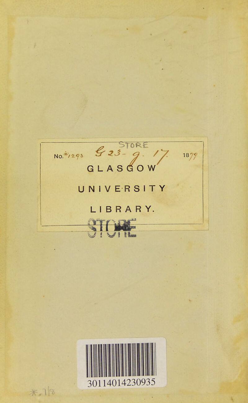 GLASGOW UNIVERSITY LIBRARY. 30114014230935