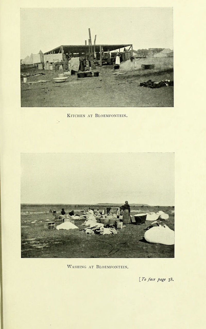 Kitchen at Bloemfontein. Washing at Bloemfontein.