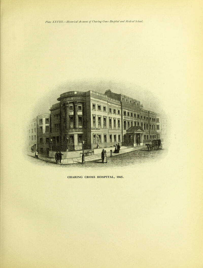 Plate XXVIII.—Historical Account of Charing Cross Hospital and Medical School. CHARING CROSS HOSPITAL, 1865.