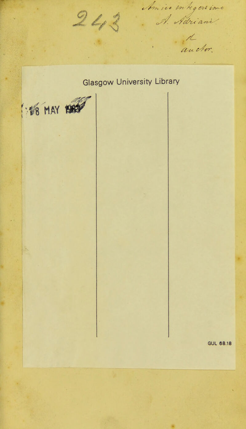 J '4 4, HAY Glasgow University Library GUL 68.18