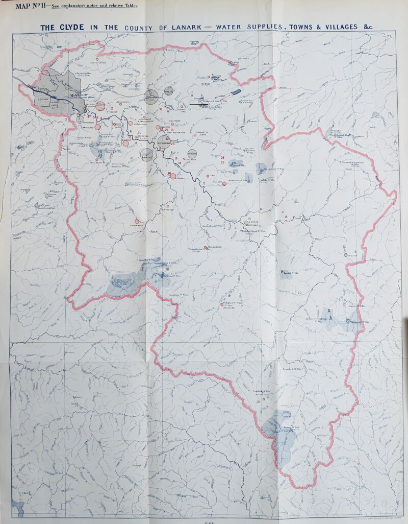 ^X\P XI—' See explanatory notes and relative Tables THE CLYDE IN THE COUNTY OF LANARK — WATER SUPPj-jj-S , TOWNS & VILLAGES &c. STALK