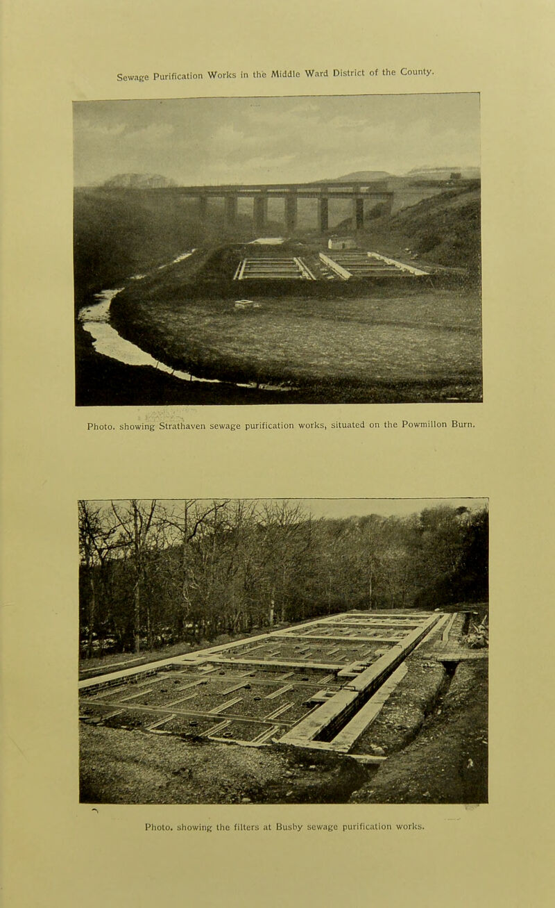 Sewage Purification Works In the Middle Ward District of the County. Photo, showing the filters at Bushy sewage purification works.