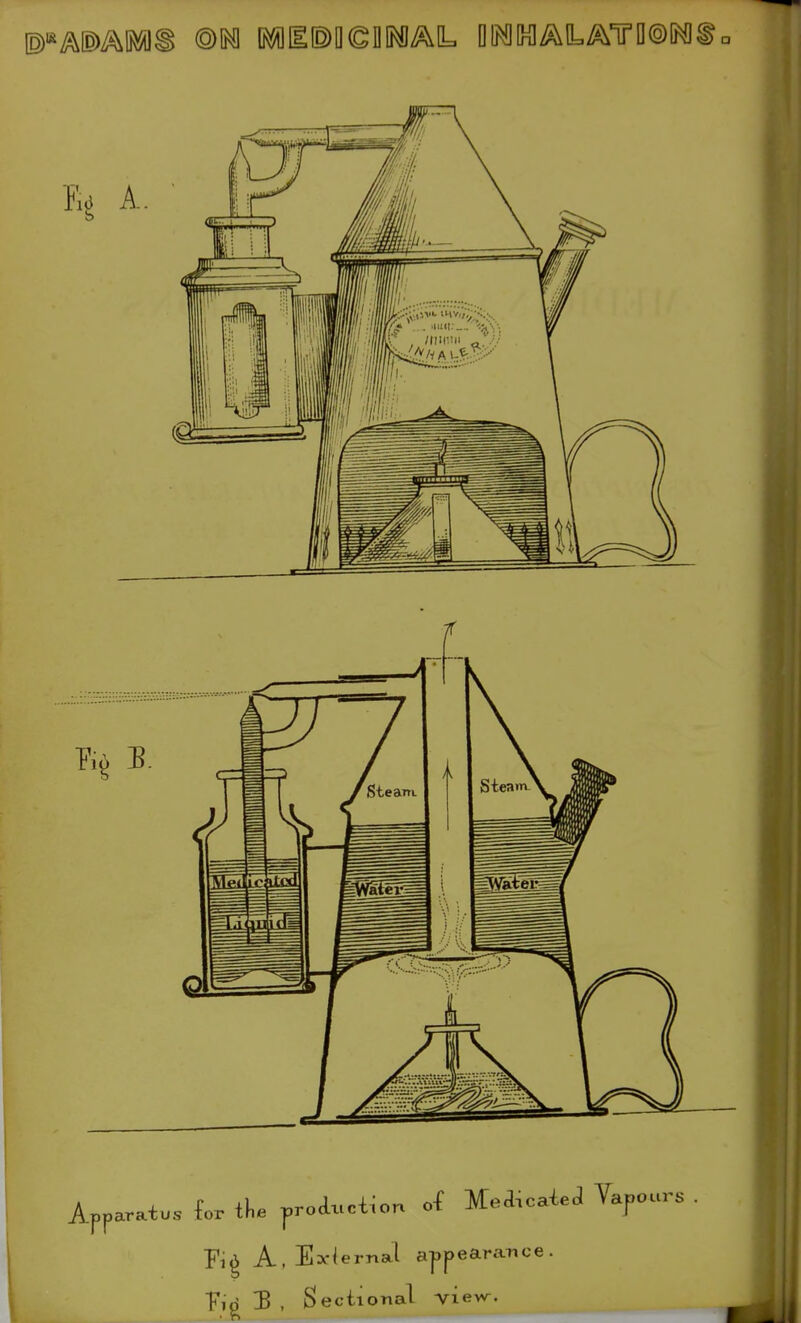 ©■^AIB^MS @M !Sfill©ll©IlIMAL DIM[Kl^[L^'TrD@M^ A. us {„r Ihe proav.ction of Meaicaied Yapours Apparatus tor the p Fi^ A,E3flernal appearanc* 5 , Sectional vievr.