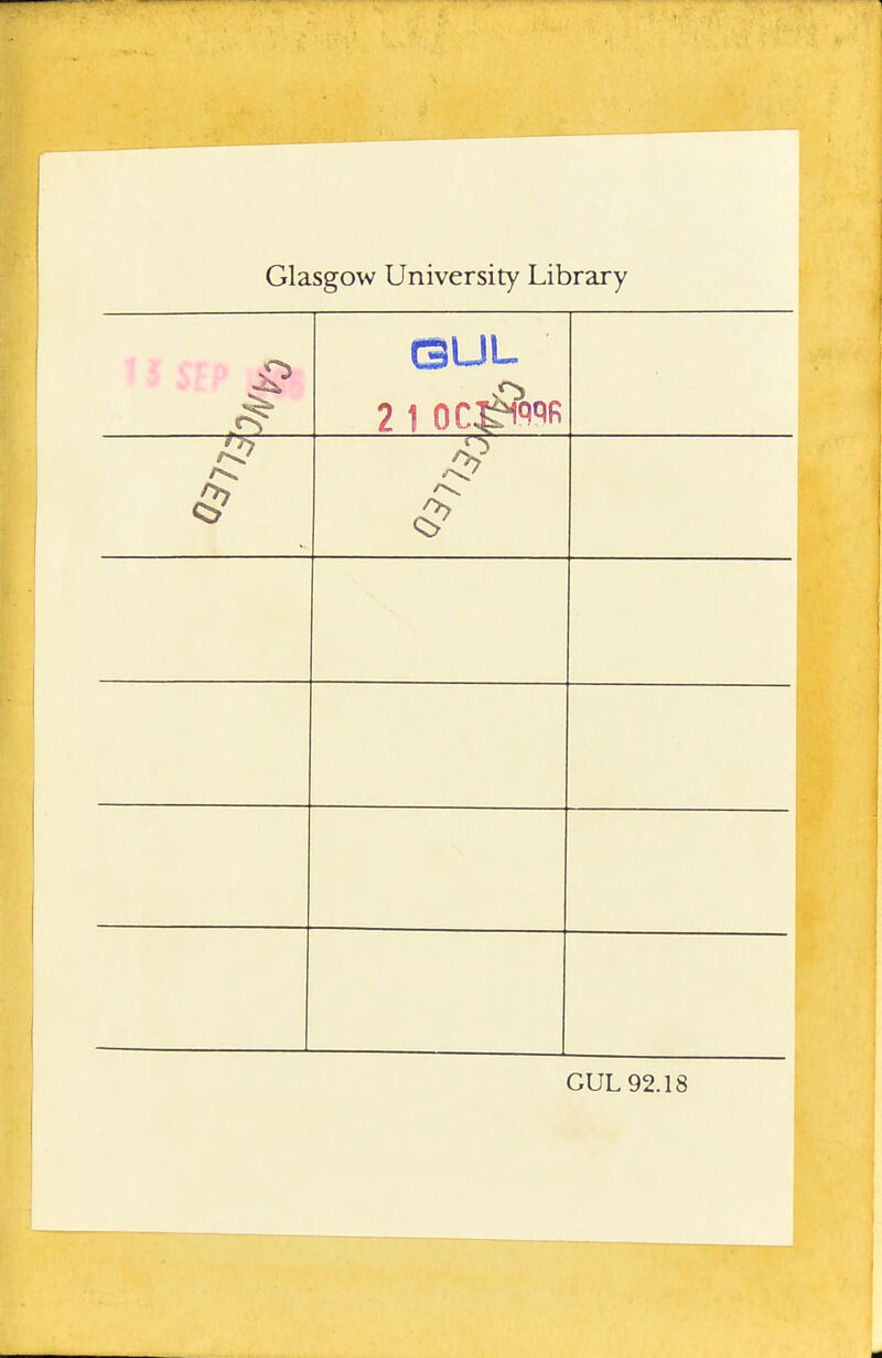 Glasgow University Library GUL 21 oc:^w — ^— — GUL 92.18