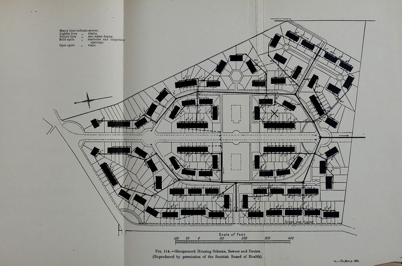 Fia. 114.—Qlengarnook Housing Soheme, Sewers and Drains. (Keproduced by permission of the Scottish Board of Health), i II.—ro/aw p. 200.