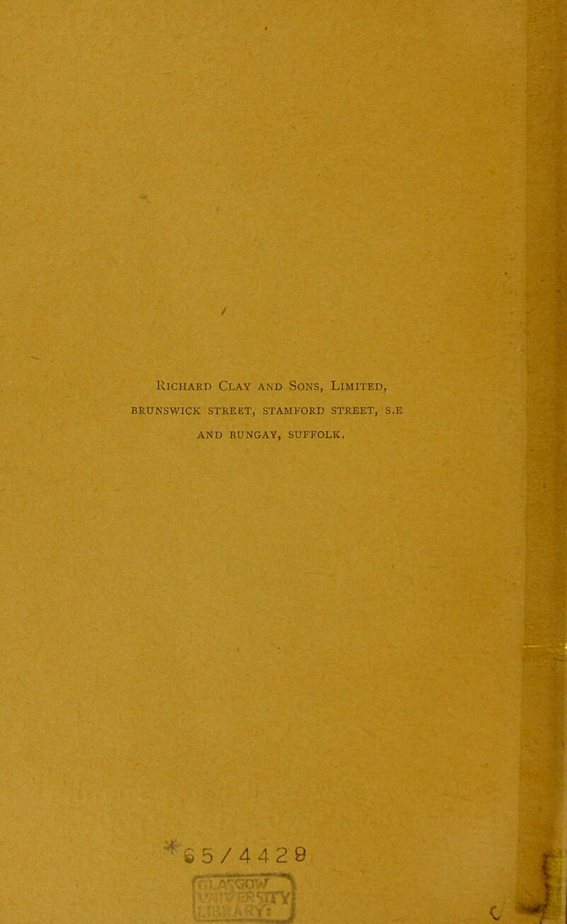 Richard Clay and Sons, Limited, brunswick street, stamford street, s.e and bungay, suffolk, £5/4429