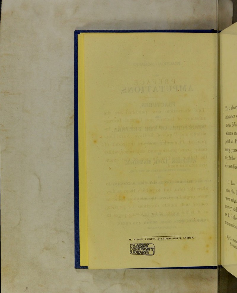 . WILSON, 1.R1NTKR, 67. SKINNER-STREET, LONDON.