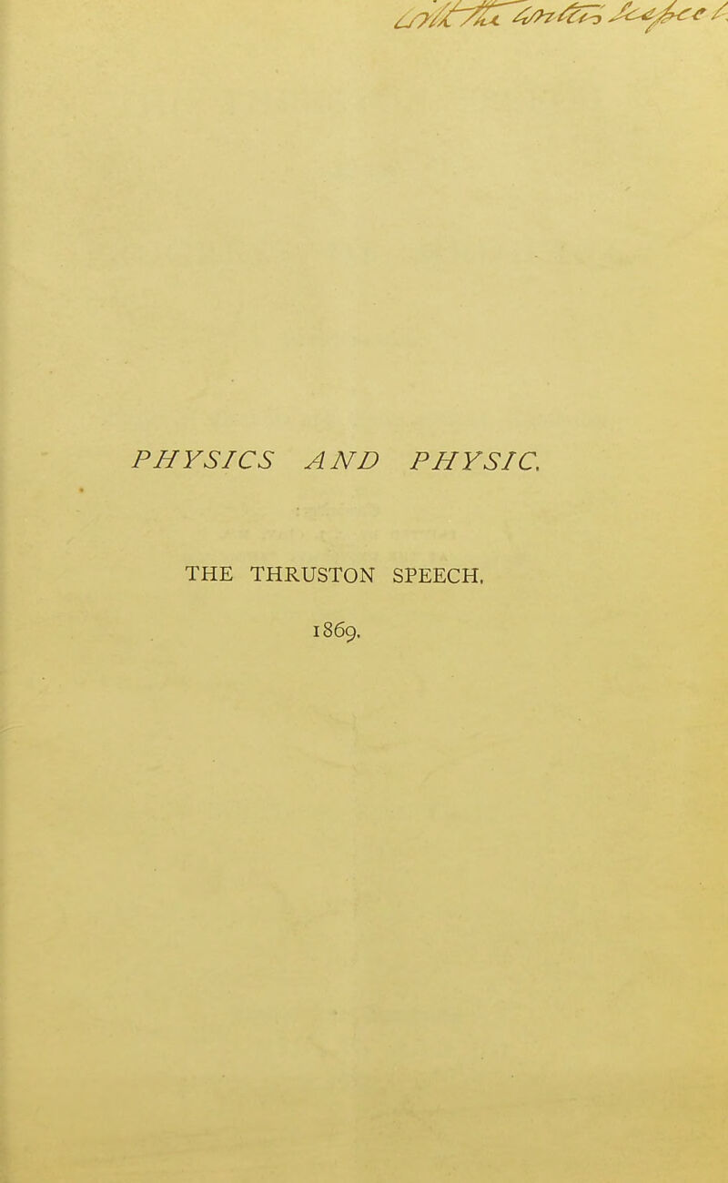 THE THRUSTON SPEECH. 1869.