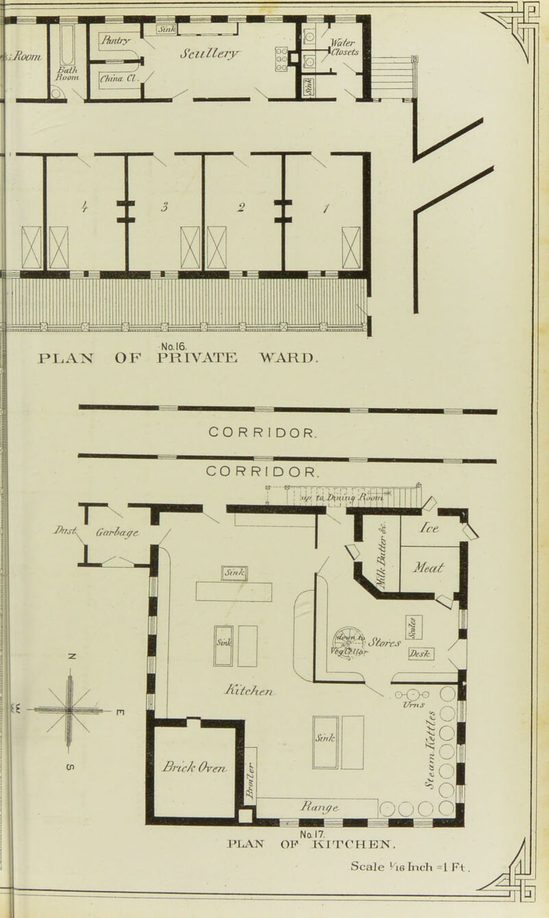 PLAX OF PRIVATE WARD. CORRIDOR. CORRIDOR.