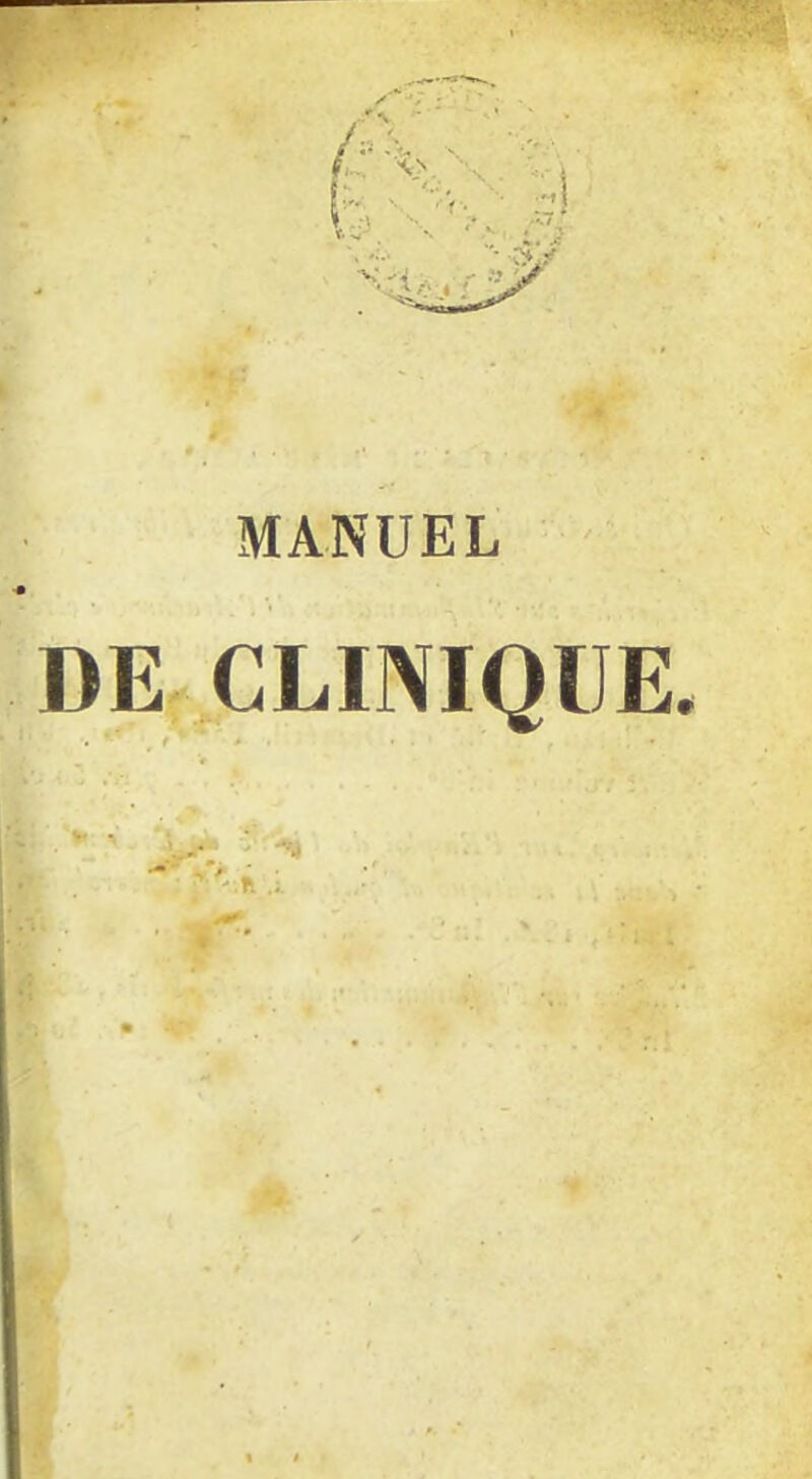 MANUEL DE CLINIQUE.