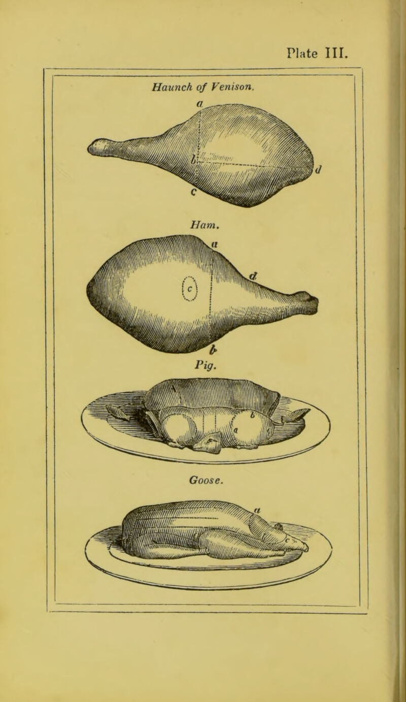 Haunch of Venison. Ham. Goose.