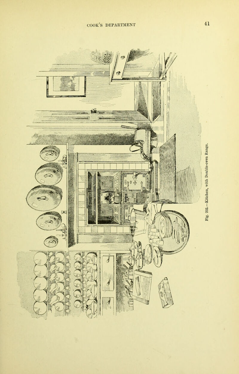 Fig. 203.—Kitchen, with Double-oven Range.