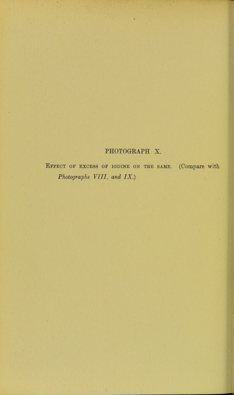 t PHOTOGRAPH X. Effect op excess of iodine on the same. (Compare with Photographs VIII. and IX.)