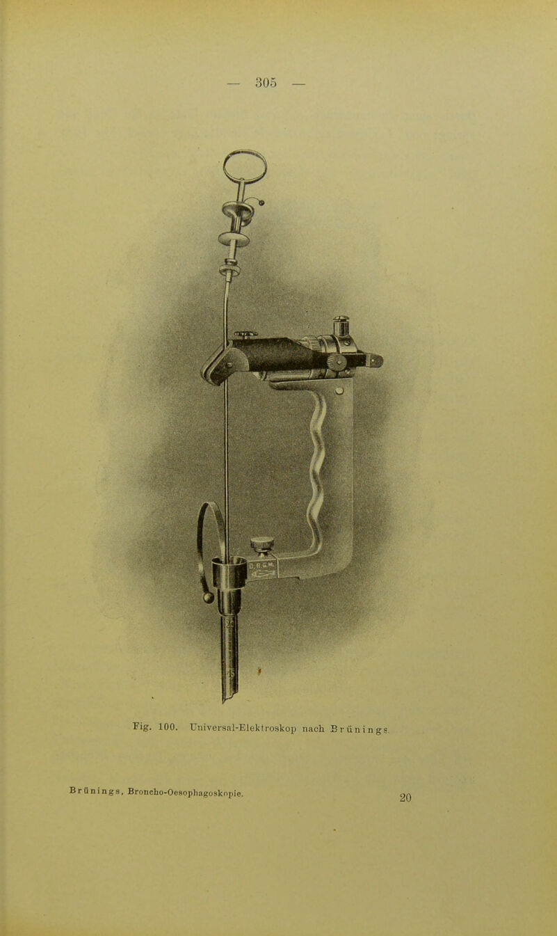 Fig. 100. Universal-ElektroskoiD nach Brünings. Brünings, Broncho-Oesophagoskopie.