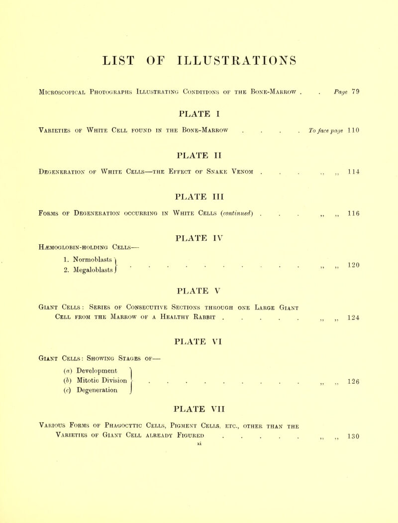 LIST OF ILLUSTRATIONS Microscopical Photographs Illustrating Conditions of the Bone-Marrow . Page 79 PLATE I Varieties of White Cell found in the Bone-Marrow To face page 110 PLATE II Degeneration of White Cells—the Effect of Snake Venom . 114 PLATE III Forms of Degeneration occurring in White Cells (continuecC) PLATE IV Haemoglobin-holding Cells- 1. Normoblasts ~| 2. Megaloblasts j ?? 5) 120 PLATE V Giant Cells : Series of Consecutive Sections through one Large Giant Cell from the Marrow of a Healthy Rabbit ..... 124 PLATE VI Giant Cells: Showing Stages of— (a) Development 1 (b) Mitotic Division J- ........ (c) Degeneration J PLATE VII Various Forms of Phagocytic Cells, Pigment Cells, etc., other than the Varieties of Giant Cell already Figured „ 126 „ „ 130