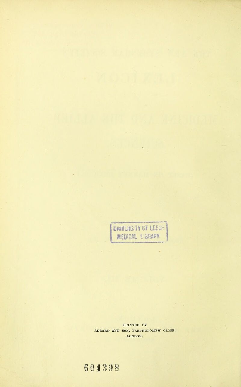 FEINTED BY ADLAED AND SON, BAETHOLOMEW CLOSE LONDON. 04398