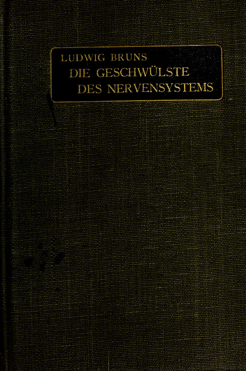 LUDWIG BRUNS ' ^MM^BS'l DIE GESCHWÜLSTE DES NERVENSYSTEMS
