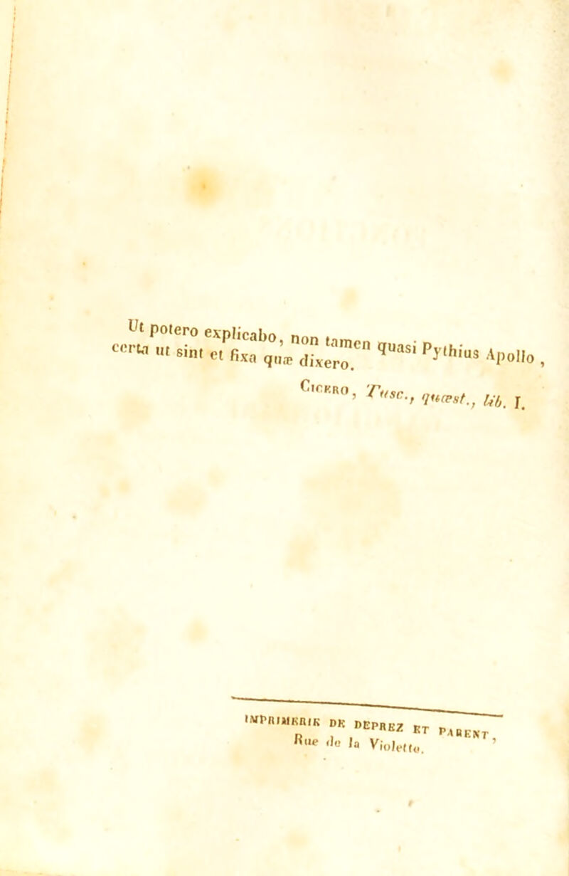 quasi py,hius Apoiio C'CKIUI ’ fuse., ijuœst., lifj j ,m,B,TK “ DEPBKZ Er >««t R.<o <lo la Violette.