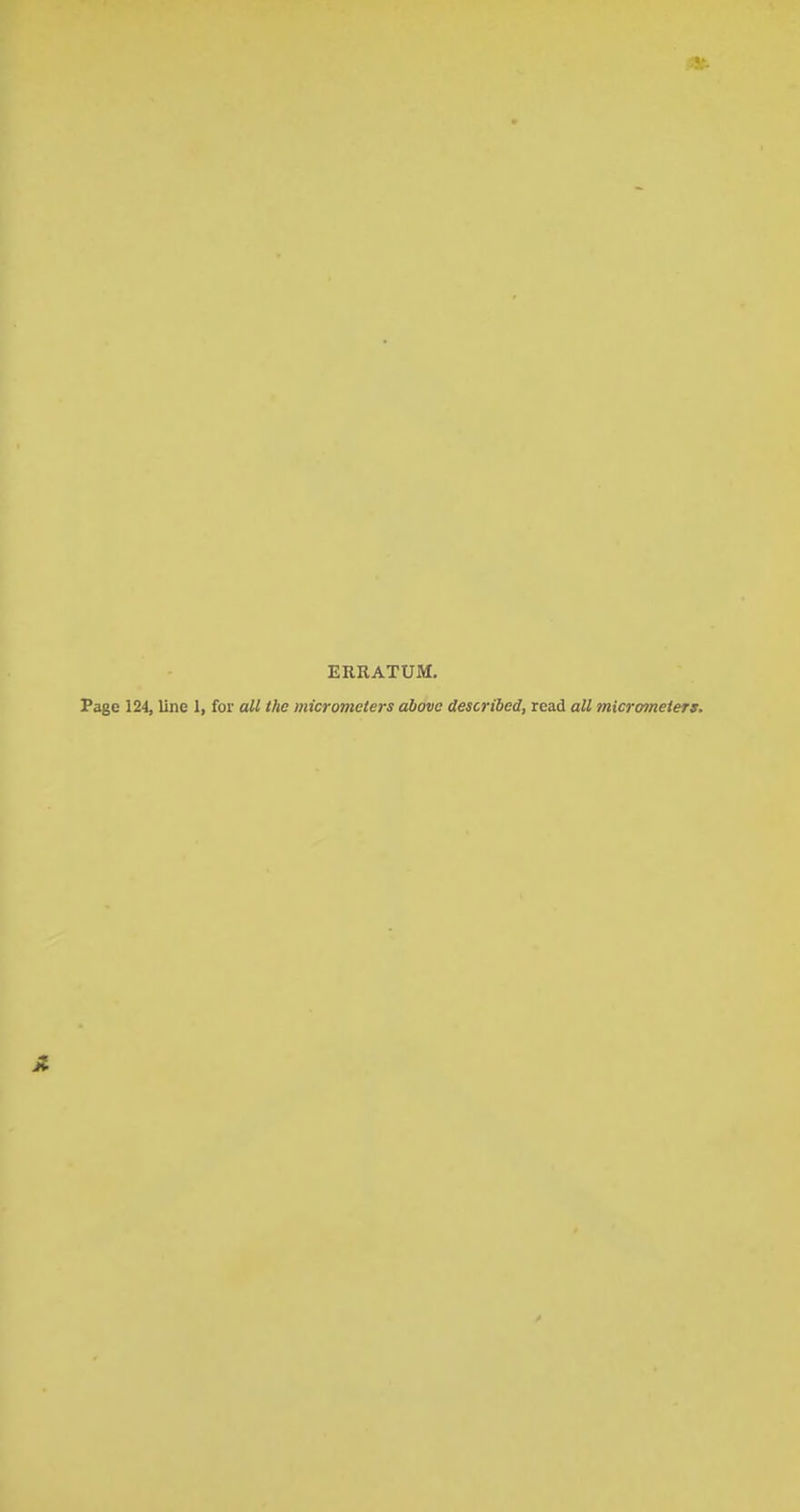 ERRATUM. Page 124, line 1, for all the micrometers above described, read all micrometers.