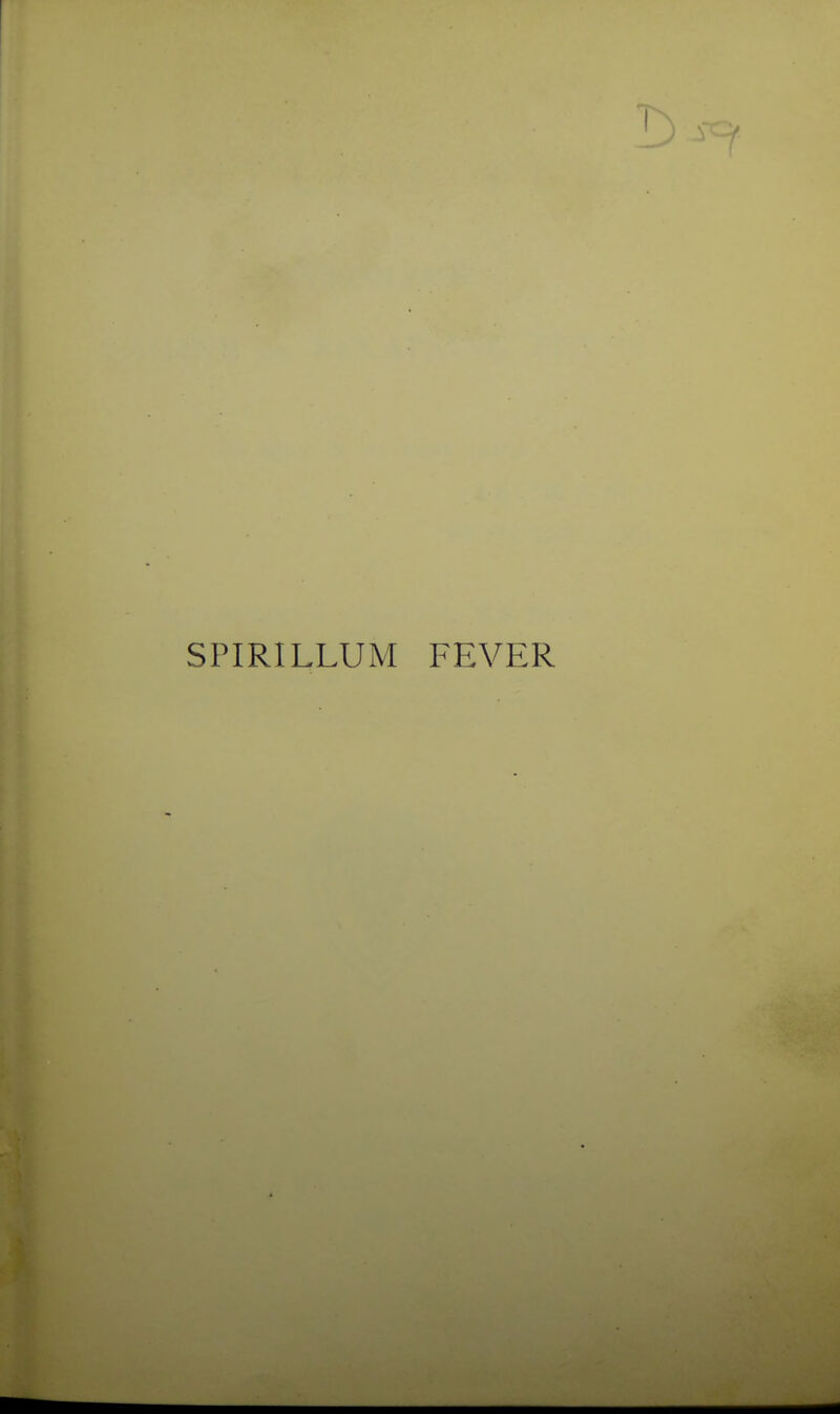 SPIRILLUM FEVER