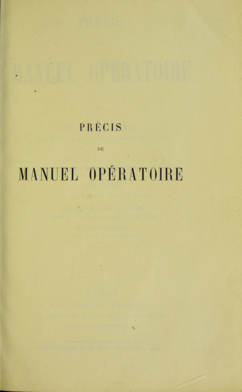 DE MANUEL OPÉRATOIRE