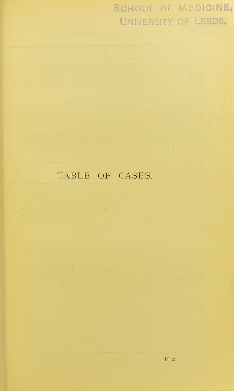 School oi University TABLE OF CASES. H 2