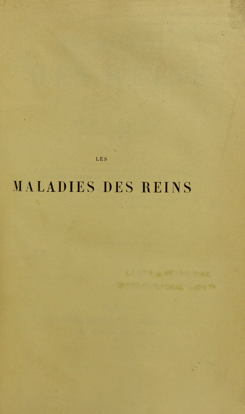 LES MALADIES DES REINS