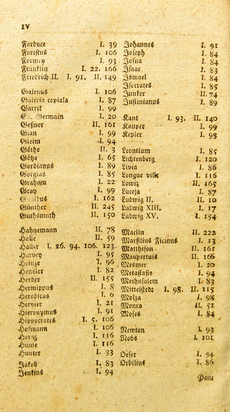 %ovbm I. 39 So$anne$ I. 91 güt’CftllS I. 106 Sofcp^ J. 84 *\onmp I. 93 I. 84 gvanHiil I. 22. 166 I. 83 giietvict) II. I. 91. 11. 149 2ssniael I- 84 I. 106 3fectrate$ I. 85 <&n(cnw$ 3unfcr 11.74 (Malerin copialÄ ©aifif? I. 87 I. 99 3'ujltntanui l 89 €'«> 'Mennain I. 20 $aut I. 93. II. 140 ©efjncu II, 161 ivaupep I. 99 (&ian I. 99 Äcplcy I. 93 (‘^leirn J. 94 -r'. . % . 1 \ ©öt&c IF. 3 £co.ntiüm I. 85 I» 65 £id;tenbtfr<i I. 120 Ci>ori)tanu$ I. 89 fituia I. 86 (*}oigiaö I. 85 Songue vilfc I. 116 I. 22^ ^owt% II. 165 ßkflV I. 99 Succjd I. 87 (> ■ Jtsu£ 1. 162 Euiwicj II. II. IO (^»ntbcK II. 245 ßuDtütg XIII. I. 17 II. 150 fiubtpjg XV. I. 154 «ftafynemmm II. 78 SÖSadin II. 222 J§aUc II. 59 SÖiatftliu« $tdnu$ I. 13 Og>aU*iv l. 2ö. 94. ioo. 123 9)?<mf)ifon • II. i6r Jpavuop 1. 95 *T ^z- 9J?cnipertui$ II. 166 Jptiuje SDJeSmev I. 20 4>c«ölct I. 82 93?cto|lafto I* 94 Jpeiber II. I*>5 I. 8 I. 6 i. 21 9JiCtf)ufalcm IzS? Jpa’mtppuS t)3iim(flebt I. 98. II. 115 4»Ct’0&iCU6 Qftolja 1. 9S J^ennet’ Storno il. 5t ^ieronymuS *£ippocvote6 I* I. 9t 5. 106 SÜiOfcS I. 84 Jpcfraann I. 106 Sletoton l 93 «fcunie I. 116 I. I16 3?o6$ J. 10t Runter I. 33 Defcr I. 94 Safoty 1. 83 OvÖtlnrt I. 86 3«nfjn§ I. 94 4>««i