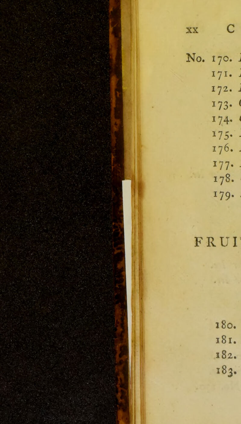 C No. 170. j 171. J 172. j 173- < 174. < *7S' - 176. „ 177‘ ■ 178. *79- ■ FRUI 180. 181. 182. 183.