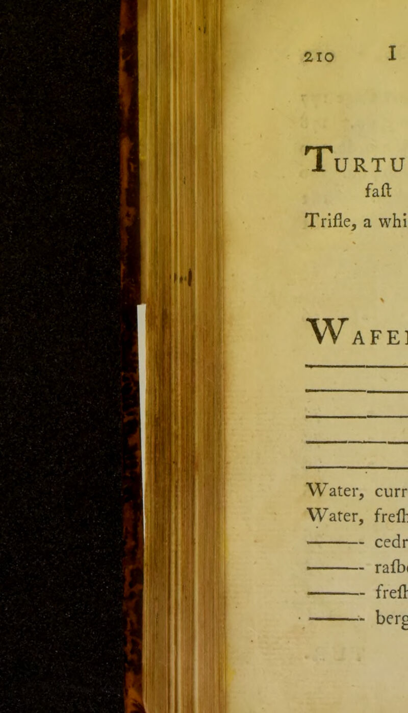Turtu fall Trifle, a whi Wafei Water, curr Water, frefl: cedr rafb< —- frefl berg