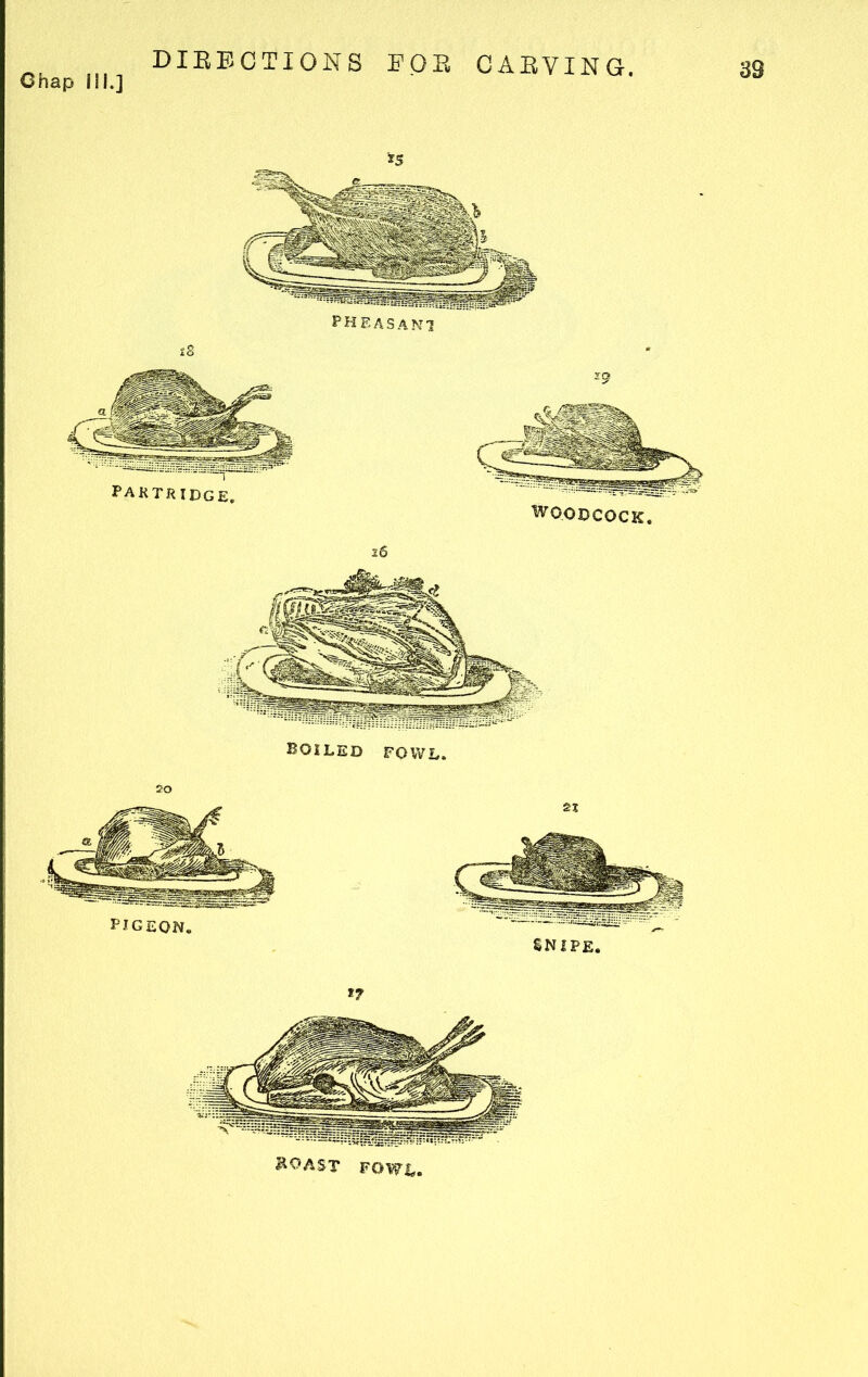 *5 boiled fowl. 20 PIGEON. a? snipe. I? I40AST FOWL.